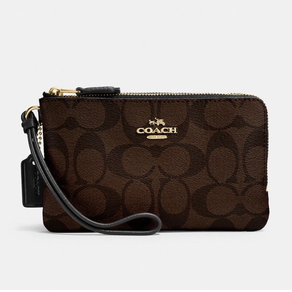 COPY - Coach Double Corner Zip Wristlet - Picture 1 of 12